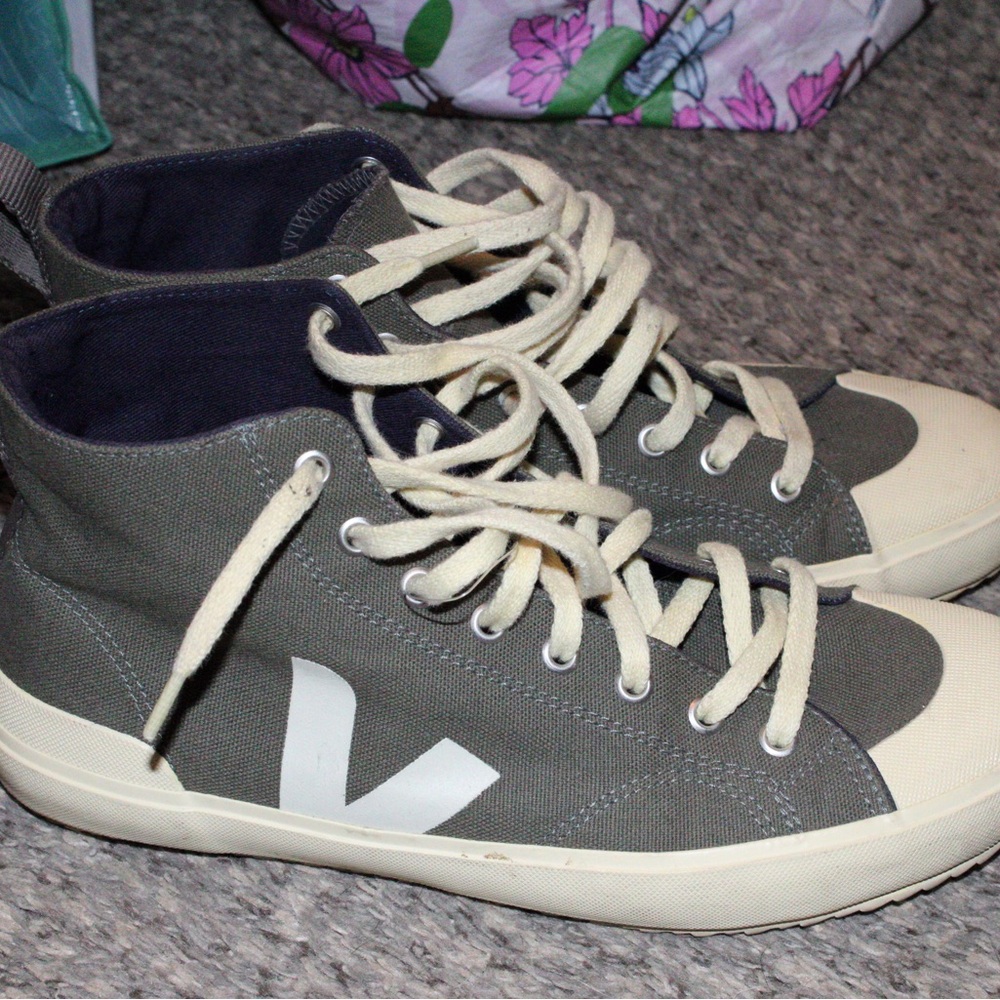 Veja high top canvas shoes